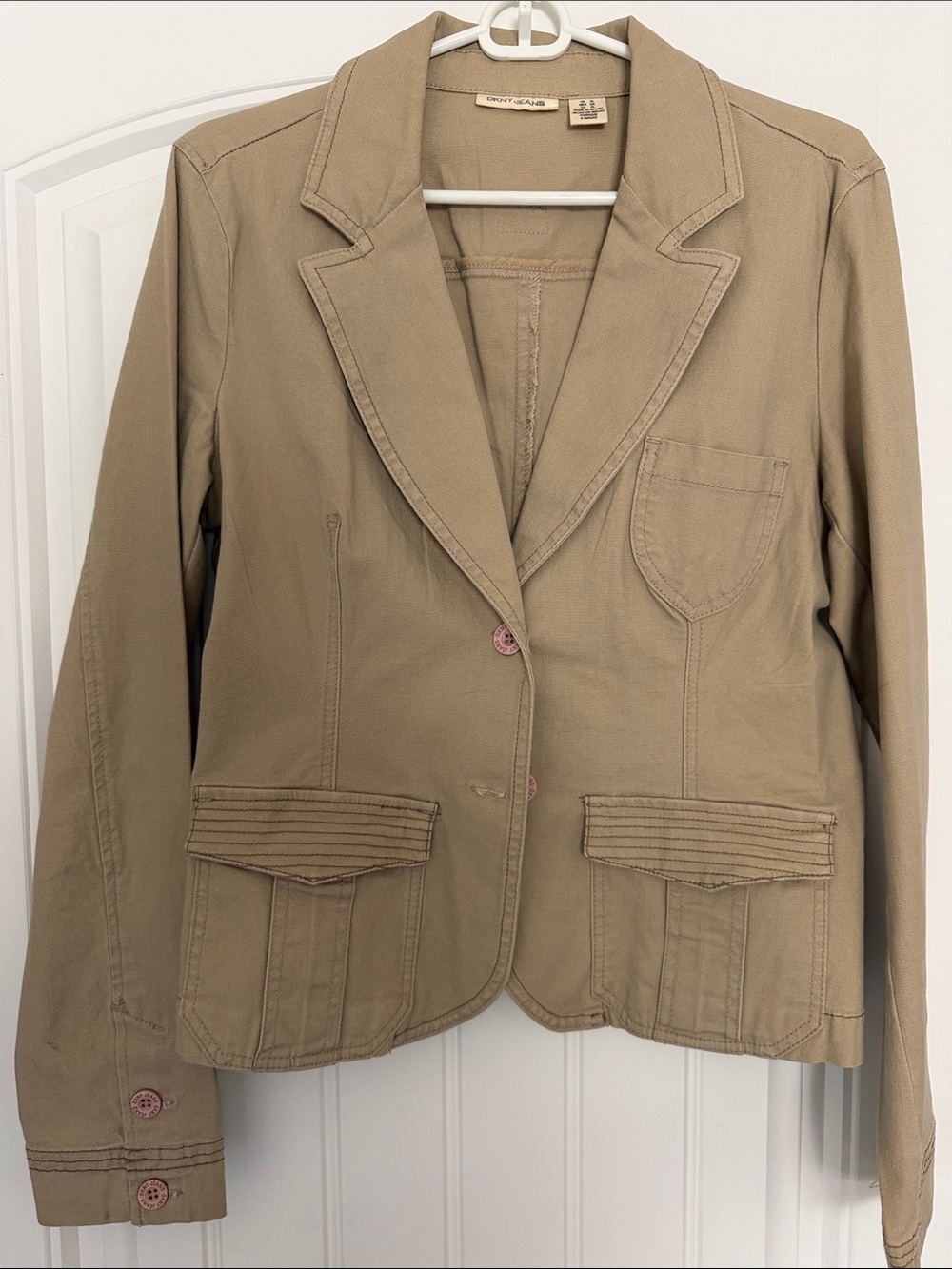 DKNY Casual Khaki Women's Blazer Jacket
